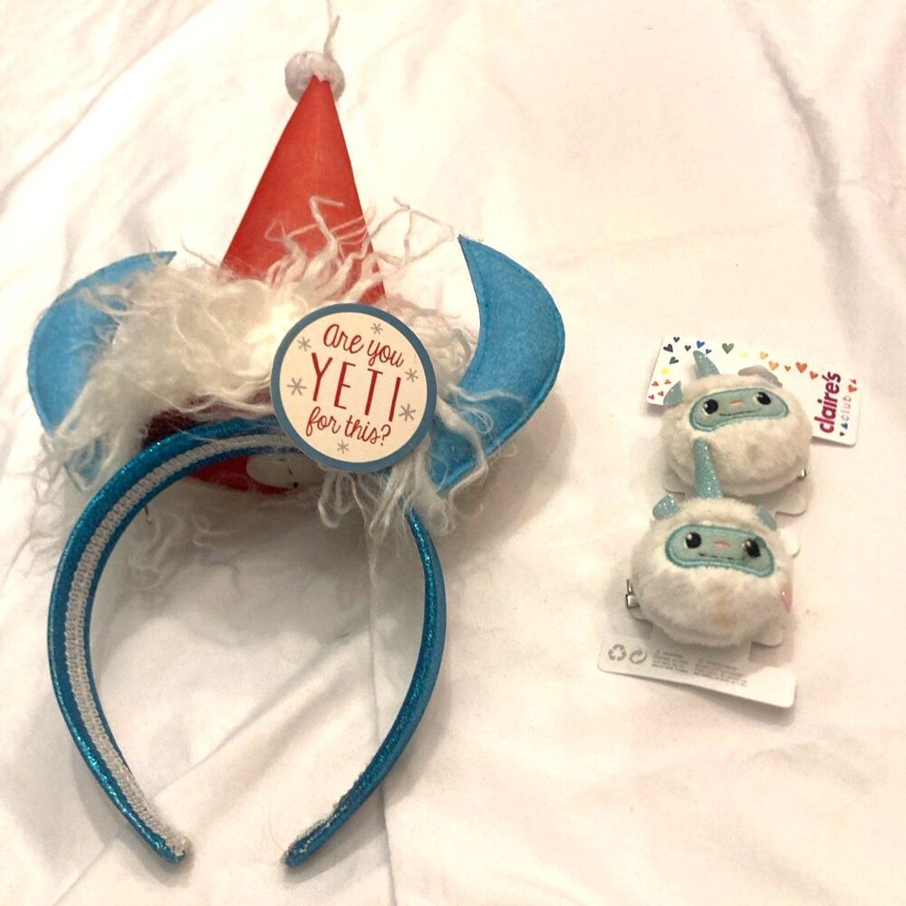 Claire’s “Are You YETI for This?” Light‑Up Headband & Yeti Barrettes Holiday Set